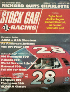 STOCK CAR RACING 1976 FEB - CHARLOTTE, CHERRY BOWL 500, JACKIE ROGERS